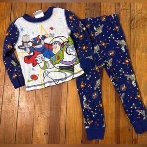 Disney Blue and White Buzz Lightyear & ZURG Pajama Set